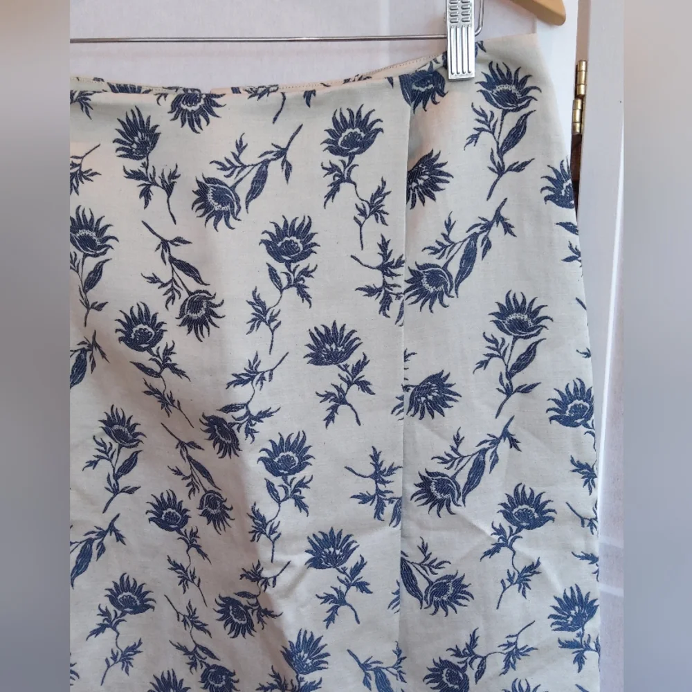 Tory Burch blue cream floral skirt